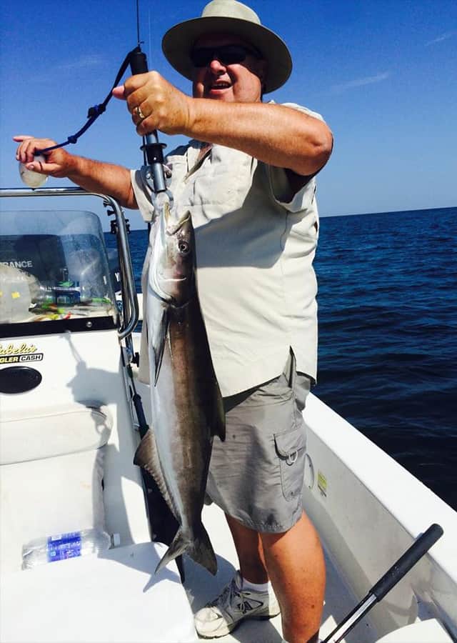 Man who caught a Fish on a fishing charter in Crystal River FL