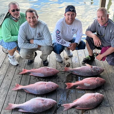 group who caught redfish on a fishing charter in Crystal River